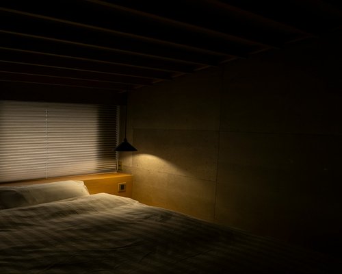 Indirect warm lighting used for evening reading